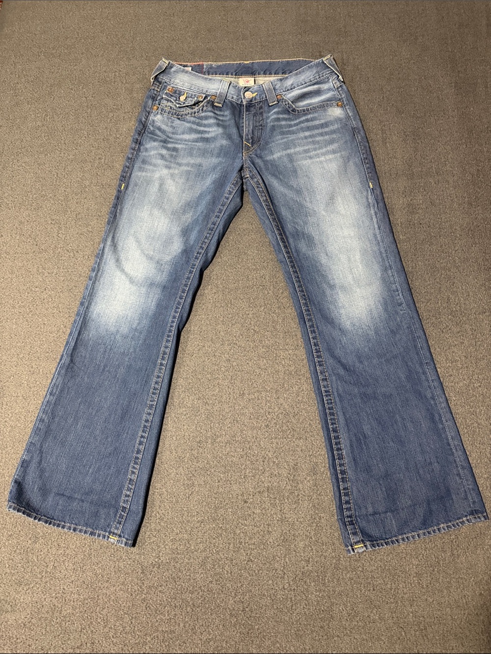 True Religion Light Blue Distressed Denim Jeans Sz34